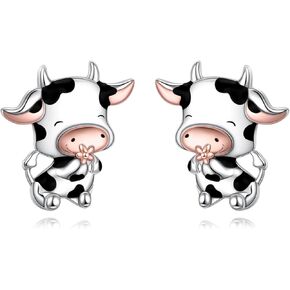 أقراط بطبعة بقرة للنساء من الفضة الإسترليني عيار 925 هدية مجوهرات in Kuwait