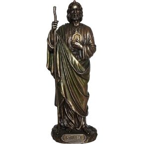 US 8.25 Inch Saint Jude Cold Cast Decorative Figurine, Bronze Color