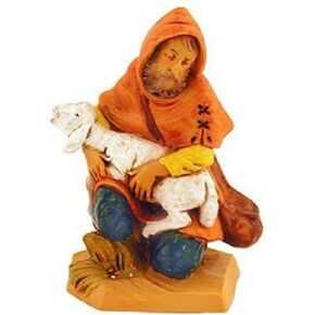 Fontanini by Roman Inc., Jeremiah The Shepherd, 5" Shepherd Collection, Nativity Figure and Accessories, Hand Sculpted and Painted
