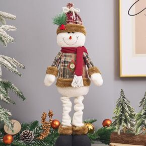 Christmas Plush Stuffed Decorations Santa Reindeer Snowman Figurine Decorations Leg Sitting Ornament Tabletop Tree Ornaments Home Party Fireplace Front Door Shelf Christmas Best Gifts Indoor Outdoor