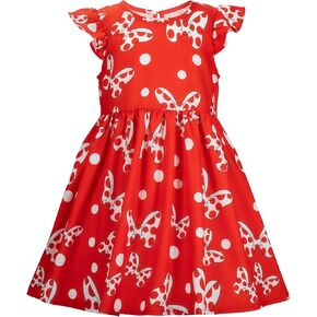 Girls Princess Dress Up Costume Birthday Party Dresses, Halloween Cosplay Mouse Bow Tie Outfit with Headband