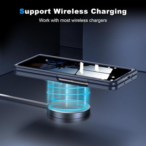 حافظة رفيعة لهاتف Galaxy z-Fold-4: واقي شاشة للخصوصية، مسند مخفي، شحن لاسلكي، تصميم رفيع لمحترفي الأعمال، غطاء هاتف لهاتف Samsung zfold 4 5G 2022 أسود in Kuwait