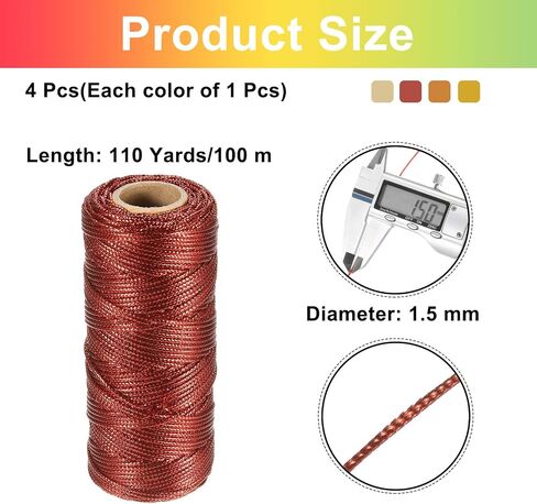 MECCANIXITY 110Yard/328Feet 1.5mm Black Twine String, Glitter Twine Ropes Gift Wrapping Cord Thread for DIY Crafting Packing Party Home Decoration in Saudi Arabia
