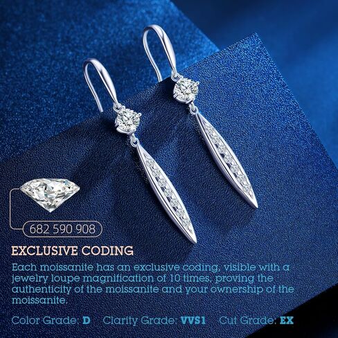 Earrings for Women, Anniversary Birthday Gifts for Wife Girlfriend, 1-2 Carat Moissanite Earrings, Anniversary Jewelry Present for Wife, Birthday Christmas Valentines Gifts in Saudi Arabia