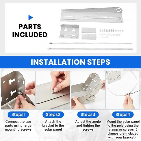 2 Pack Solar Panel Pole Mount Kit Universal Angle Adjustable Solar Panel Brackets Single Arm Pole from 5w to 50w Solar Panel in Saudi Arabia