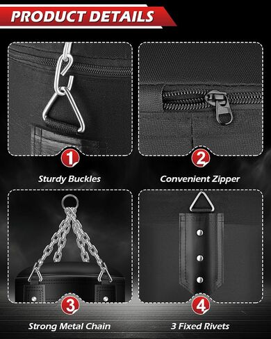 Punching Bag for Adults, 4FT Oxford Heavy Boxing Bag, Hanging Punching Bag with Hand Wraps Chains, Kicking Bag Boxing Equipment for Boxing Karate Kickboxing Home Gym(Unfilled) in Kuwait