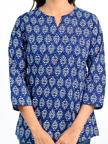 Meyali Short Tops for Women | Office & Casual Blouse Tops | Trendy Cotton Top for Girls | Womens Tunic Top in Saudi Arabia