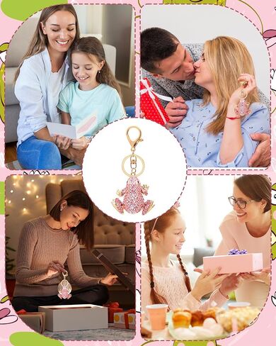 Frog Keychain Crystal Rhinestone Sparkling Keychain Cute Keychain Bag Pendant Handbag Purse Charm for Women Girls in Saudi Arabia