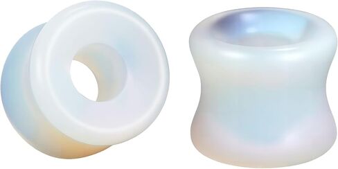 مقاييس أنفاق الأذن المزدوجة المتوهجة من الحجر الطبيعي من BodyAce، سدادات سرج مقعرة لمقاييس الأذن، 5-12 مم، موسع الأقراط 1 زوج نقالة الأذن in Kuwait