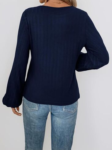 Womens Long Sleeve Tunic Tops Casual Crew Neck Lace Shirts Casual Trendy in Saudi Arabia