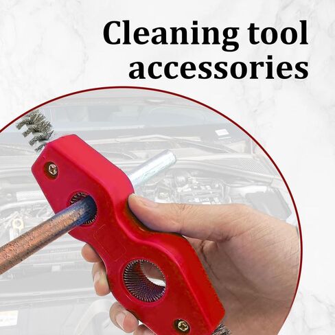 2Pcs Car Battery Terminal Cleaning Brush, 4 in 1 Anti-Rust Auto Battery Cleaner with Steel Wire, Anti-Rust Battery Terminals Machine Parts Cleaning Tool, Universal Car Accessories for Auto & Marine in Saudi Arabia