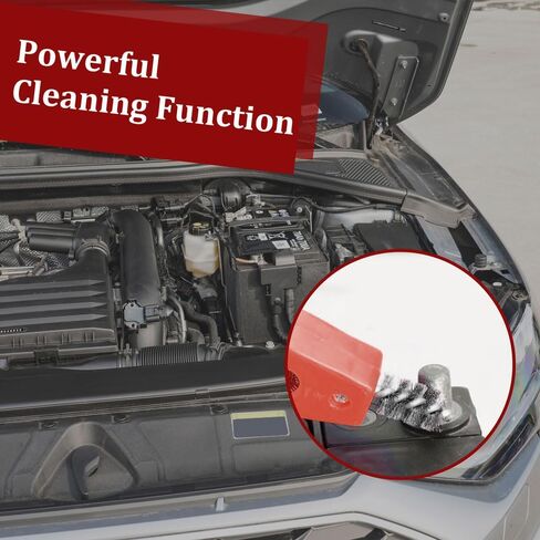 2Pcs Car Battery Terminal Cleaning Brush, 4 in 1 Anti-Rust Auto Battery Cleaner with Steel Wire, Anti-Rust Battery Terminals Machine Parts Cleaning Tool, Universal Car Accessories for Auto & Marine in Saudi Arabia