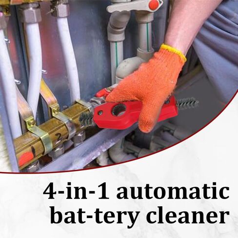 2Pcs Car Battery Terminal Cleaning Brush, 4 in 1 Anti-Rust Auto Battery Cleaner with Steel Wire, Anti-Rust Battery Terminals Machine Parts Cleaning Tool, Universal Car Accessories for Auto & Marine in Saudi Arabia