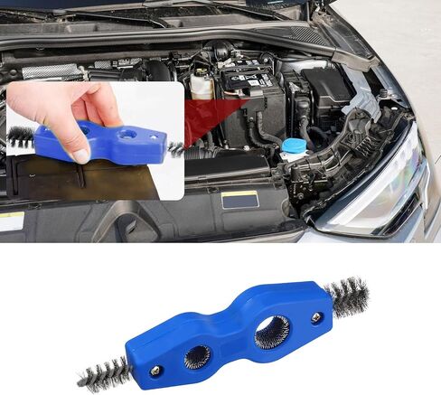 قطعتان من فرشاة تنظيف أطراف بطارية السيارة، منظف بطارية تلقائي 4 في 1 مضاد للصدأ مع سلك فولاذي، أداة تنظيف أجزاء الماكينات لأطراف البطارية المضادة للصدأ، ملحقات السيارة العالمية للسيارات والبحرية in Kuwait