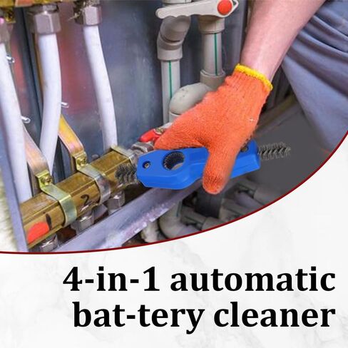 قطعتان من فرشاة تنظيف أطراف بطارية السيارة، منظف بطارية تلقائي 4 في 1 مضاد للصدأ مع سلك فولاذي، أداة تنظيف أجزاء الماكينات لأطراف البطارية المضادة للصدأ، ملحقات السيارة العالمية للسيارات والبحرية in Kuwait