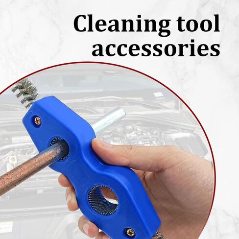قطعتان من فرشاة تنظيف أطراف بطارية السيارة، منظف بطارية تلقائي 4 في 1 مضاد للصدأ مع سلك فولاذي، أداة تنظيف أجزاء الماكينات لأطراف البطارية المضادة للصدأ، ملحقات السيارة العالمية للسيارات والبحرية in Kuwait