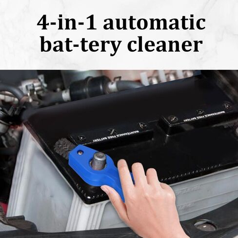 قطعتان من فرشاة تنظيف أطراف بطارية السيارة، منظف بطارية تلقائي 4 في 1 مضاد للصدأ مع سلك فولاذي، أداة تنظيف أجزاء الماكينات لأطراف البطارية المضادة للصدأ، ملحقات السيارة العالمية للسيارات والبحرية in Kuwait