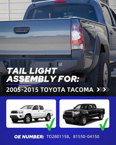 AUTOONE For Toyota Tacoma Tail Lights Assembly, Tail Lamp Assembly Fit for 2005-2015 Tacoma Pickup Rear Factory OEM Passenger Side, With Single LED Bulbs in Kuwait