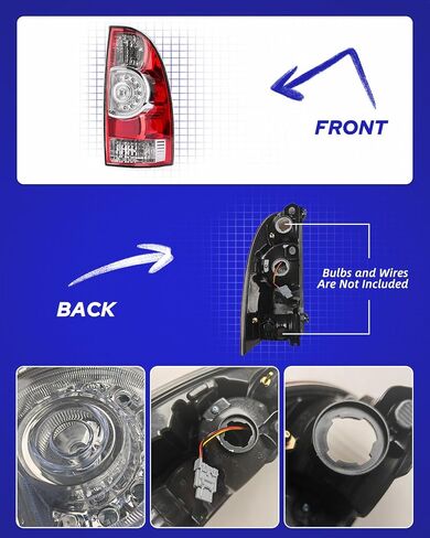 AUTOONE For Toyota Tacoma Tail Lights Assembly, Tail Lamp Assembly Fit for 2005-2015 Tacoma Pickup Rear Factory OEM Passenger Side, With Single LED Bulbs in Kuwait
