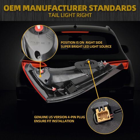 Dasbecan Right Tail Light Assembly Compatible With 2013 2014 2015 2016 Audi Q5 Rear Passenger Side LED Lamp Replaces# 8R0945094D Red Signal 4PIN in Saudi Arabia