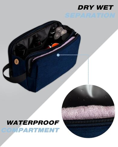 Travel Toiletry Bag for Men, Premium Dopp Kit Portable Small Organizer Bag for Traveling Men & Women, for Organizing Toiletries, Travel Essentials, Makeup Products, Bathroom Supplies, Black in Saudi Arabia