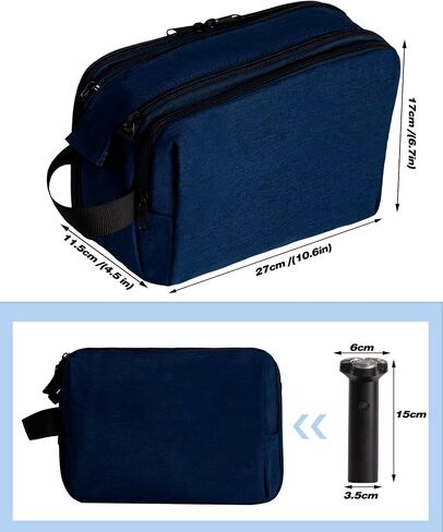 Travel Toiletry Bag for Men, Premium Dopp Kit Portable Small Organizer Bag for Traveling Men & Women, for Organizing Toiletries, Travel Essentials, Makeup Products, Bathroom Supplies, Black in Saudi Arabia