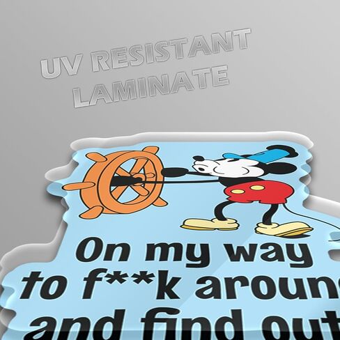 Steamboat Willie Mickey Mouse Sticker Decal | Funny Sarcastic Adult Humor | 10 Variations with Hilarious Sayings | 5" Sticker for Laptops, Cars, Water Bottles | Regrets & Sarcasm (OTWWMSSD-3) in Kuwait
