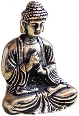 Mini Bronze Tibet Buddha Statue Statues,Small Meditation Hand Painted Yoga Figurine Collectible Craft Feng Shui Sculpture Decor for Home Office Shelf Desktop Statues Sculptures (Bronze) in Kuwait