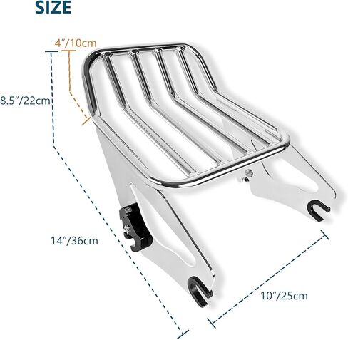 Detachable Two-Up Luggage Rack Mounting Rack Tour Pack Mount Compatible with 2009-2024 Harley Touring Road King Ultra CVO Limited Street Glide Road Glide Electra Glide Black in Kuwait