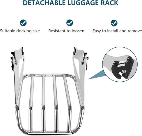Detachable Two-Up Luggage Rack Mounting Rack Tour Pack Mount Compatible with 2009-2024 Harley Touring Road King Ultra CVO Limited Street Glide Road Glide Electra Glide Black in Kuwait