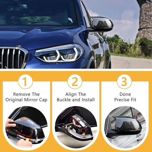 Mirror Caps Fitment for BMW 2PCS-Set (Carbon Fiber Style, F22 F30 F32 F36) in Saudi Arabia