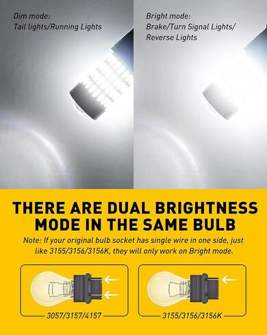 لمبة AUXITO 7440 7443 LED، شرائح 102-SMD 500% ساطعة 7441 7444 992 W21W LED لمبات مع جهاز عرض لإشارة الفرامل الخلفية الخلفية لأضواء وقوف السيارات، 6000K أبيض in Kuwait