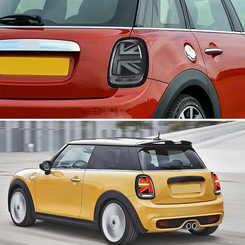مصابيح خلفية LED من VLAND متوافقة مع BMW Mini Cooper F55 F56 F57 2014-2021، مجموعة المصابيح الخلفية Union Jack مع إشارة الانعطاف الخلفية، أزواج جانبية L+R (عدسة دخان بإطار ملون) in Kuwait