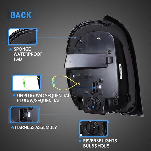 مصابيح خلفية LED من VLAND متوافقة مع BMW Mini Cooper F55 F56 F57 2014-2021، مجموعة المصابيح الخلفية Union Jack مع إشارة الانعطاف الخلفية، أزواج جانبية L+R (عدسة دخان بإطار ملون) in Kuwait