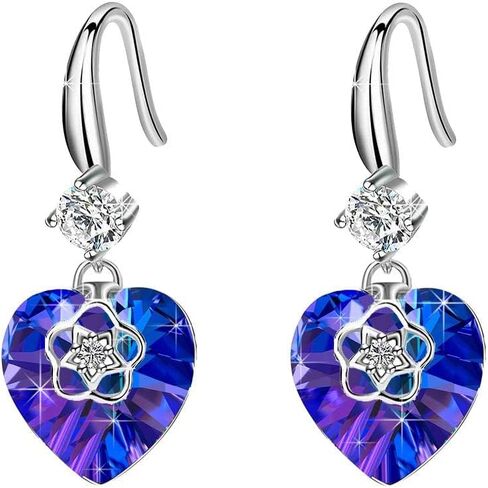 Austrian Crystal Hollow Heart Drop Dangle Earrings for Women Fashion 14K Gold Plated Hypoallergenic Jewelry in Kuwait