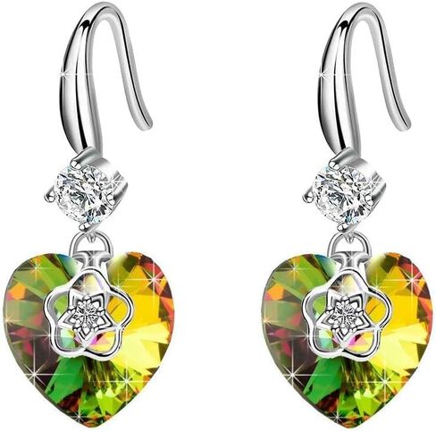 Austrian Crystal Hollow Heart Drop Dangle Earrings for Women Fashion 14K Gold Plated Hypoallergenic Jewelry in Kuwait