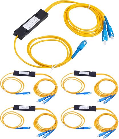 SC/UPC فاصل FBT من الألياف الضوئية 1x2 (1 في 2 خارج) وضع فردي 1310/1550 نانومتر لتوزيع إشارة الشبكة (3 عبوات) in Saudi Arabia