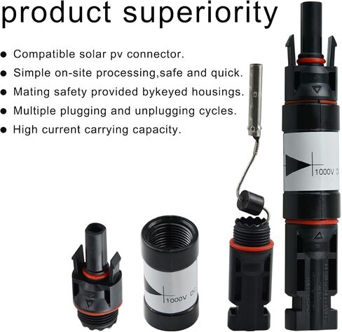 5 PCS Solar PV Connector, Solar Fuses Holder Inline IP67 Waterproof Solar Fuse Connector Solar Male to Female Anti-Reverse Diode Photovoltaic Connector for Solar Panel and Solar Controller (15A) in Kuwait