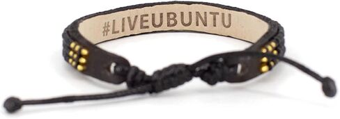 Ubuntu Life Skinny Love Beaded Leather Bracelet – Handmade Glass Bead Bracelet with Slide Closure and Genuine Leather, Stackable Bohemian Bracelets for Women and Men in Saudi Arabia