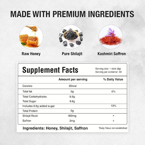 Pure Himalayan Shilajit Resin High Potency for Men & Women|75 Servings|Energy Boost & Immune Support, 85+ Trace Minerals, 75%+ Fulvic Acid, 30g in Saudi Arabia