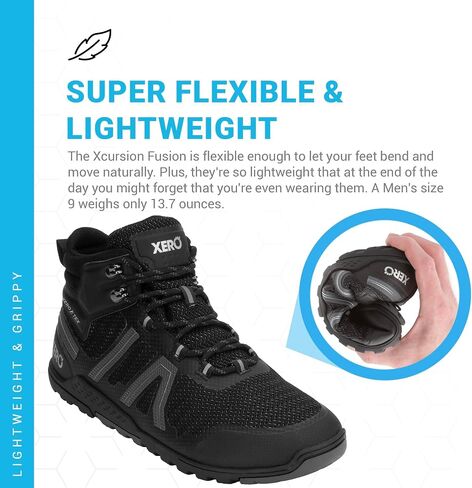 Xero Shoes Barefoot Hiking Shoes for Men | Xcursion Fusion Waterproof Hiking Boots | Zero Drop Shoes for Men, Wide Toe Box, Minimalist in Kuwait
