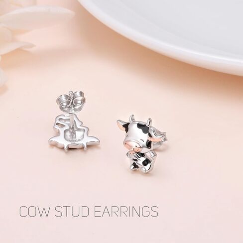 أقراط بطبعة بقرة للنساء من الفضة الإسترليني عيار 925 هدية مجوهرات in Kuwait