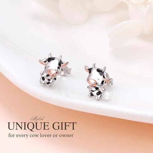 أقراط بطبعة بقرة للنساء من الفضة الإسترليني عيار 925 هدية مجوهرات in Kuwait