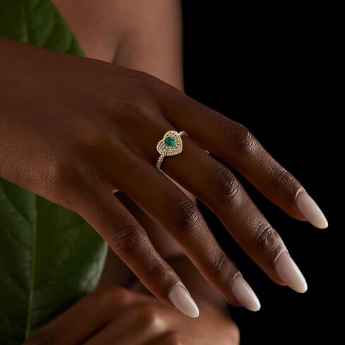 Valloey Rover Remerald Rings for women 14K Gold Plated Dainty Fake Emerald Cut Rings for Women Cubic Zirconia Fake Engagement Rings Cute Green Ring for Women Gold Jewelry Trendy Size 6-8 in Saudi Arabia