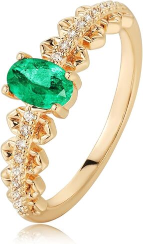 حلقات Valloey Rover Remerald للنساء مطلية بالذهب عيار 14 قيراط خواتم قطع الزمرد الأنيقة للنساء مكعب زركونيا خواتم خطوبة وهمية خاتم أخضر لطيف للنساء مجوهرات ذهبية مقاس عصري 6-8 in Kuwait