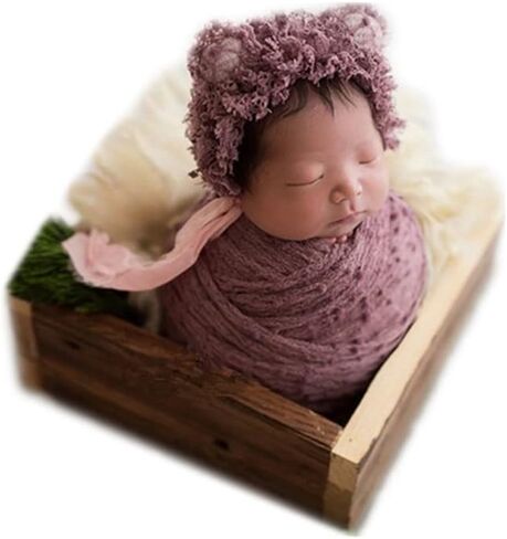 Vemonllas Newborn Baby Photography Props Outfits Photoshoot Photos Hat Long Ripple Wrap Set for Boys Girls Photography in Saudi Arabia