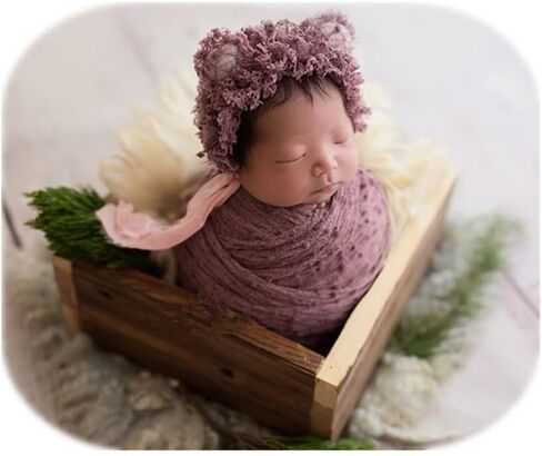 Vemonllas Newborn Baby Photography Props Outfits Photoshoot Photos Hat Long Ripple Wrap Set for Boys Girls Photography in Saudi Arabia