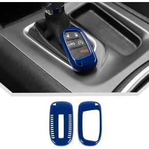 JeCar Red Carbon Fiber Key Fob Cover Fit for 2015-2019 Dodge Challenger / 2011-2019 Charger / 2014-2019 Durango Key Fob Shell Protector Remote Control Smart Key Case