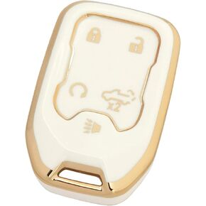 Keyless Entry Remote Accessories Car Key Fob Cover Case Fit for Chevy Silverado GMC Sierra 1500 2500HD 3500HD (Black)