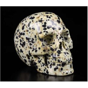 2.0" Pyrite Crystal Skull, Hand Carved Gemstone Fine Art Sculpture, Reiki Healing Stone Statue.